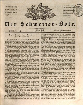 Der Schweizer-Bote Donnerstag 15. Februar 1838