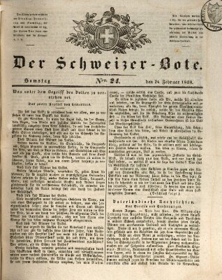 Der Schweizer-Bote Samstag 24. Februar 1838