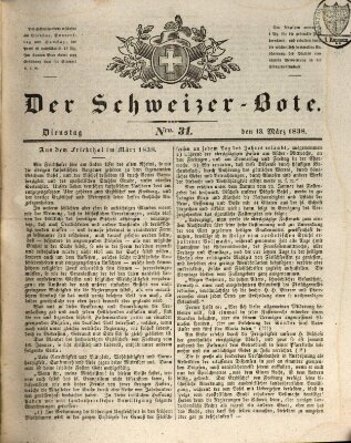 Der Schweizer-Bote Dienstag 13. März 1838