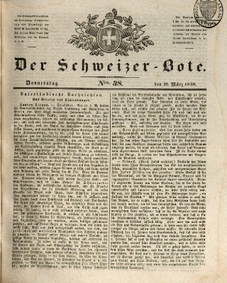 Der Schweizer-Bote Donnerstag 29. März 1838