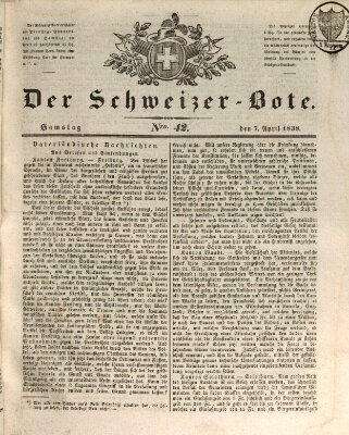 Der Schweizer-Bote Samstag 7. April 1838