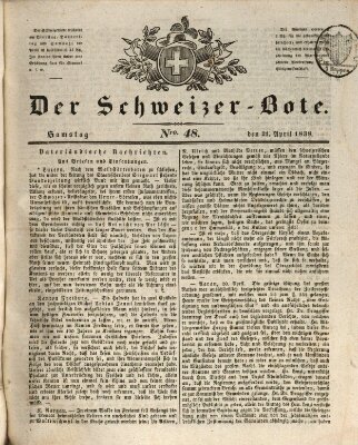 Der Schweizer-Bote Samstag 21. April 1838