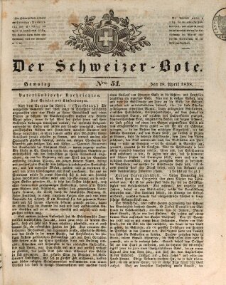 Der Schweizer-Bote Samstag 28. April 1838