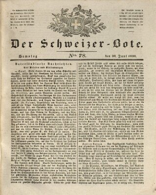 Der Schweizer-Bote Samstag 30. Juni 1838