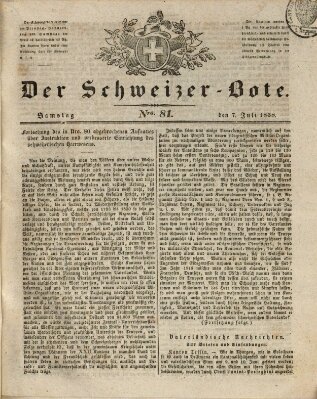Der Schweizer-Bote Samstag 7. Juli 1838