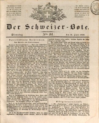 Der Schweizer-Bote Dienstag 31. Juli 1838