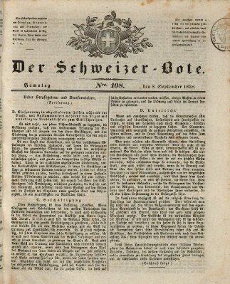 Der Schweizer-Bote Samstag 8. September 1838