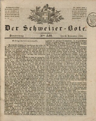 Der Schweizer-Bote Donnerstag 22. November 1838