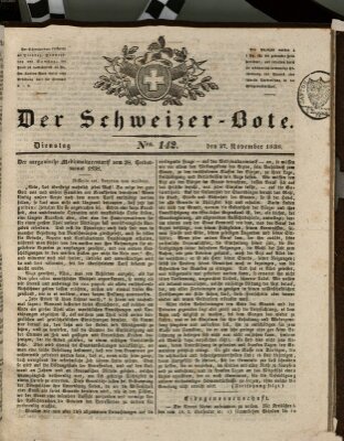 Der Schweizer-Bote Dienstag 27. November 1838