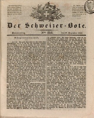 Der Schweizer-Bote Donnerstag 27. Dezember 1838