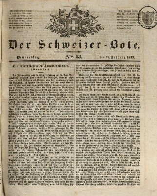 Der Schweizer-Bote Donnerstag 21. Februar 1839