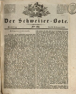 Der Schweizer-Bote Samstag 23. Februar 1839