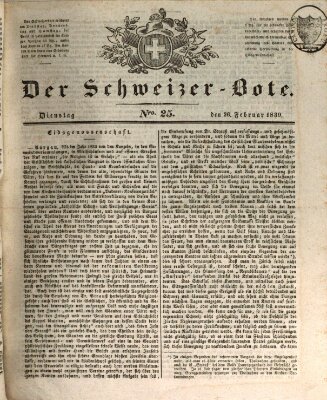 Der Schweizer-Bote Dienstag 26. Februar 1839