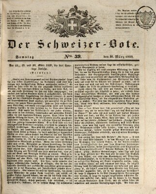 Der Schweizer-Bote Samstag 30. März 1839