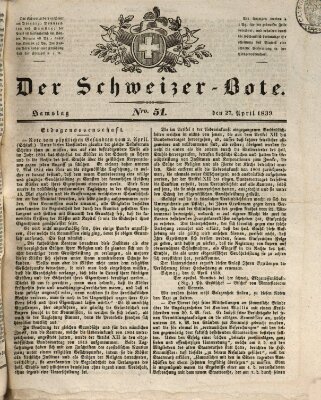 Der Schweizer-Bote Samstag 27. April 1839