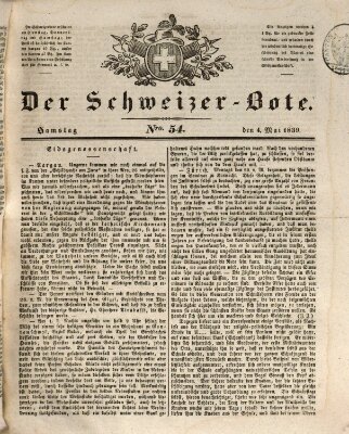 Der Schweizer-Bote Samstag 4. Mai 1839