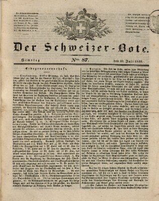 Der Schweizer-Bote Samstag 20. Juli 1839