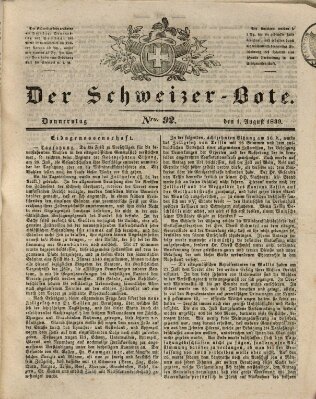 Der Schweizer-Bote Donnerstag 1. August 1839