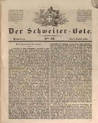 Der Schweizer-Bote Samstag 3. August 1839