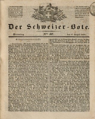 Der Schweizer-Bote Dienstag 13. August 1839