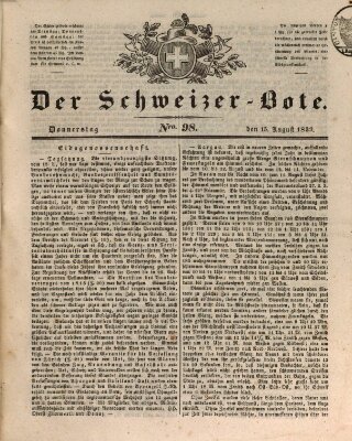 Der Schweizer-Bote Donnerstag 15. August 1839