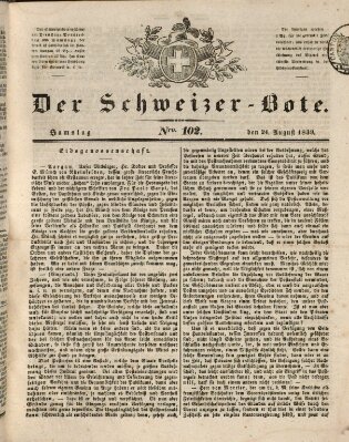 Der Schweizer-Bote Samstag 24. August 1839