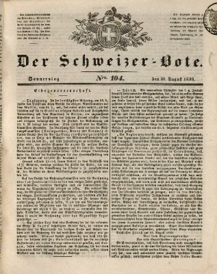 Der Schweizer-Bote Donnerstag 29. August 1839