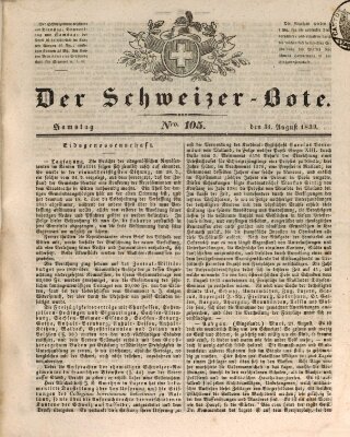 Der Schweizer-Bote Samstag 31. August 1839