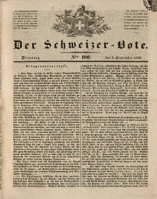 Der Schweizer-Bote Dienstag 3. September 1839