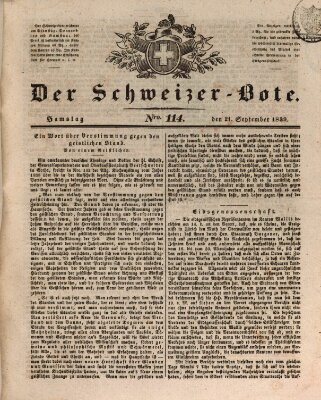 Der Schweizer-Bote Samstag 21. September 1839