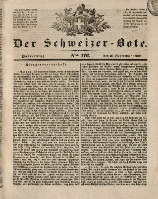 Der Schweizer-Bote Donnerstag 26. September 1839