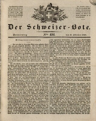 Der Schweizer-Bote Donnerstag 31. Oktober 1839