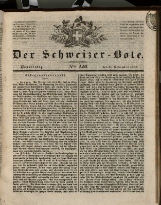 Der Schweizer-Bote Donnerstag 21. November 1839