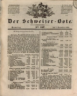 Der Schweizer-Bote Samstag 7. Dezember 1839