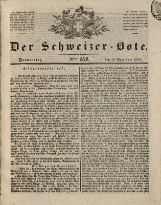 Der Schweizer-Bote Donnerstag 19. Dezember 1839