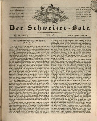 Der Schweizer-Bote Donnerstag 9. Januar 1840