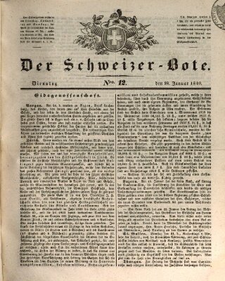 Der Schweizer-Bote Dienstag 28. Januar 1840