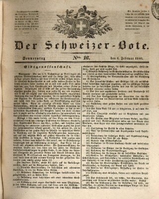 Der Schweizer-Bote Donnerstag 6. Februar 1840