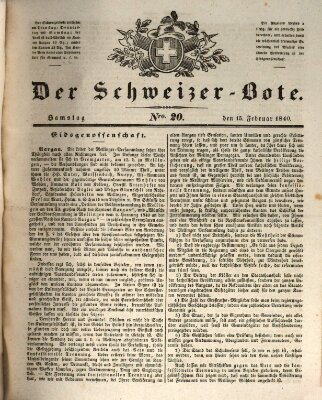 Der Schweizer-Bote Samstag 15. Februar 1840