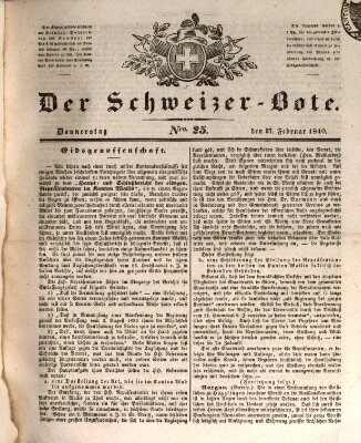 Der Schweizer-Bote Donnerstag 27. Februar 1840