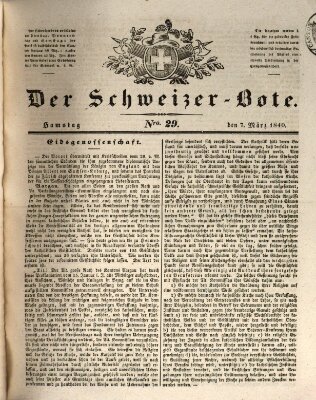 Der Schweizer-Bote Samstag 7. März 1840