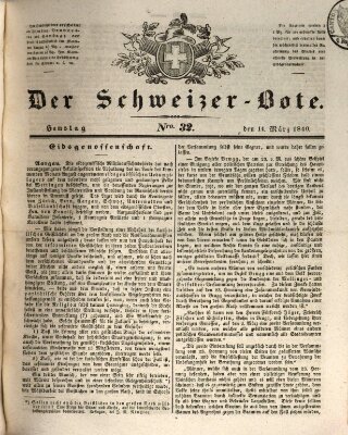 Der Schweizer-Bote Samstag 14. März 1840