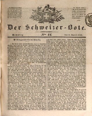 Der Schweizer-Bote Samstag 11. April 1840