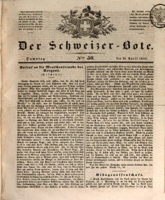 Der Schweizer-Bote Samstag 25. April 1840