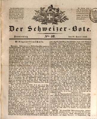 Der Schweizer-Bote Donnerstag 30. April 1840