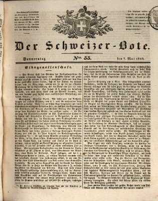 Der Schweizer-Bote Donnerstag 7. Mai 1840