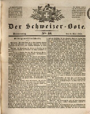 Der Schweizer-Bote Donnerstag 14. Mai 1840