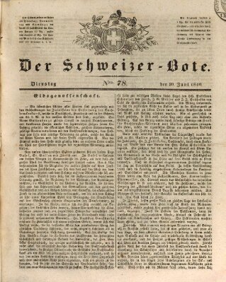 Der Schweizer-Bote Dienstag 30. Juni 1840