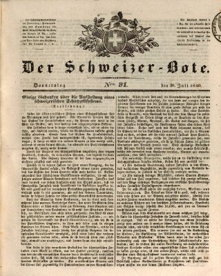 Der Schweizer-Bote Donnerstag 30. Juli 1840