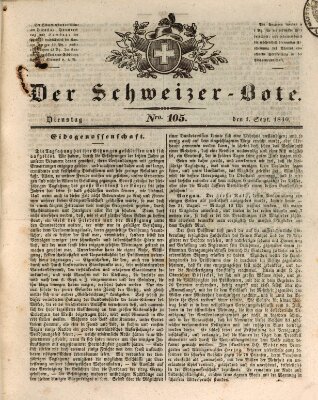 Der Schweizer-Bote Dienstag 1. September 1840